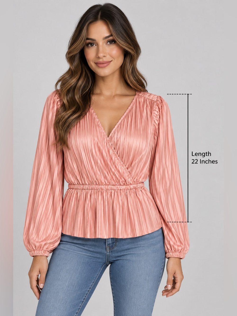 Japna Women's Pleated Satin Blouse - Size
Medium - NWT